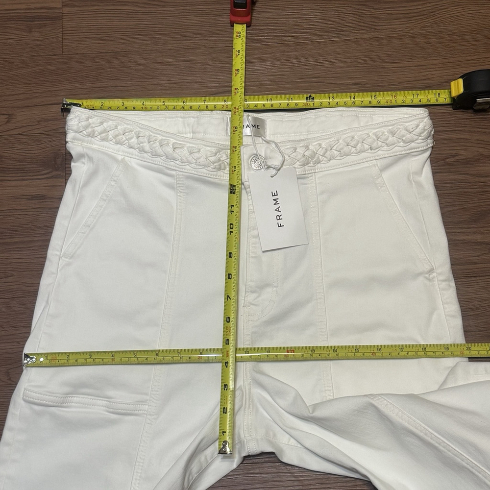 NWT FRAME Braided Wide Leg Jeans Women's Sz:32 White Waist High Rise - Picture 14 of 16
